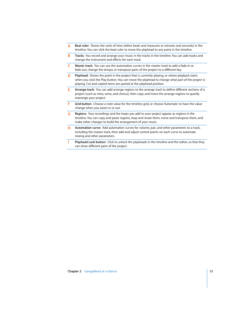 Apple GarageBand '09 User Manual | Page 13 / 122