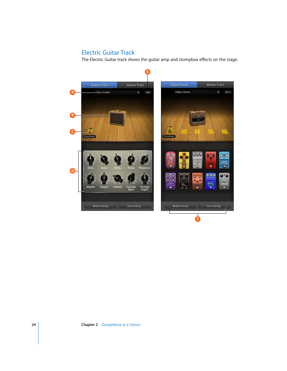 Electric guitar track | Apple GarageBand '09 User Manual | Page 24 / 122