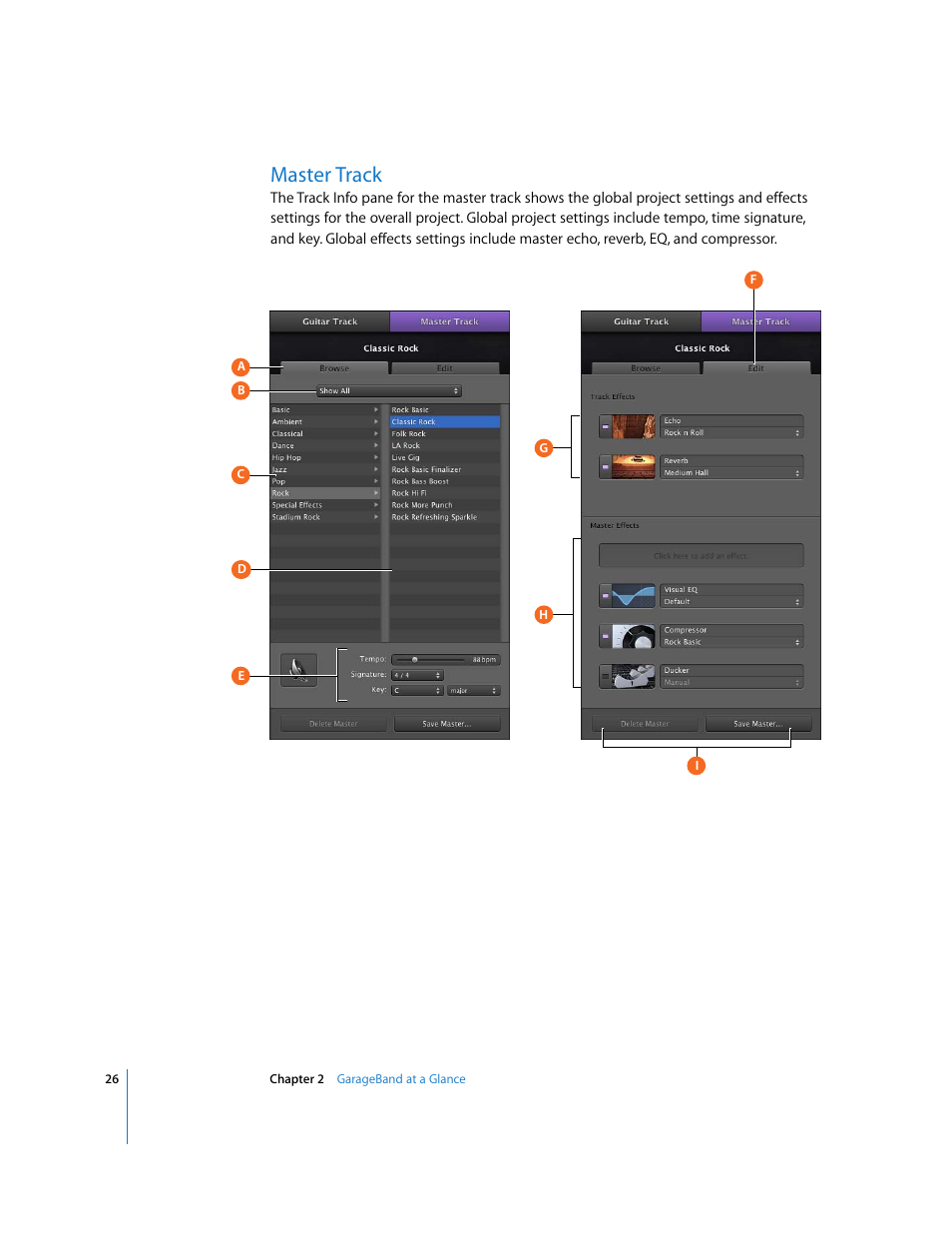 Master track | Apple GarageBand '09 User Manual | Page 26 / 122