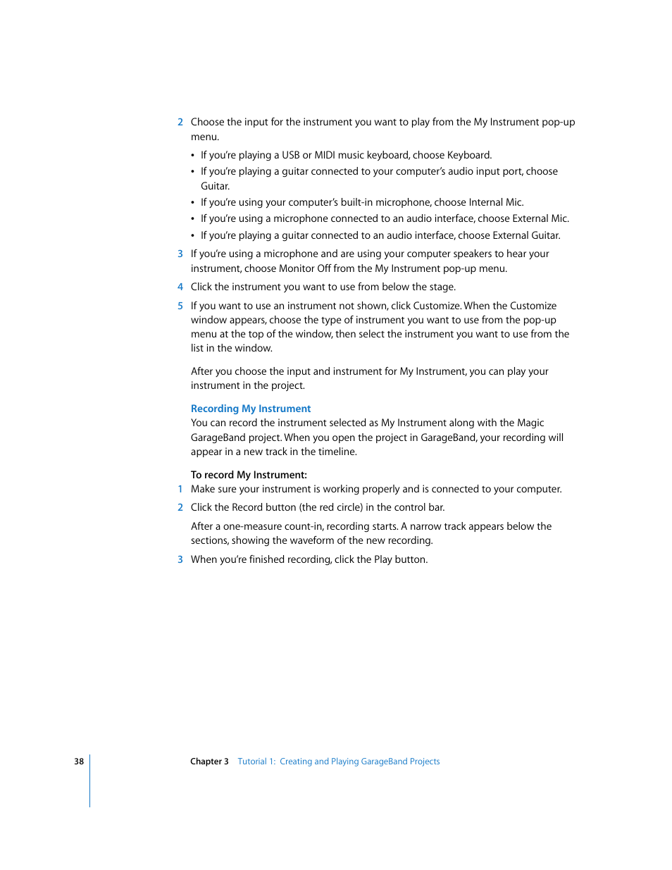 Apple GarageBand '09 User Manual | Page 38 / 122