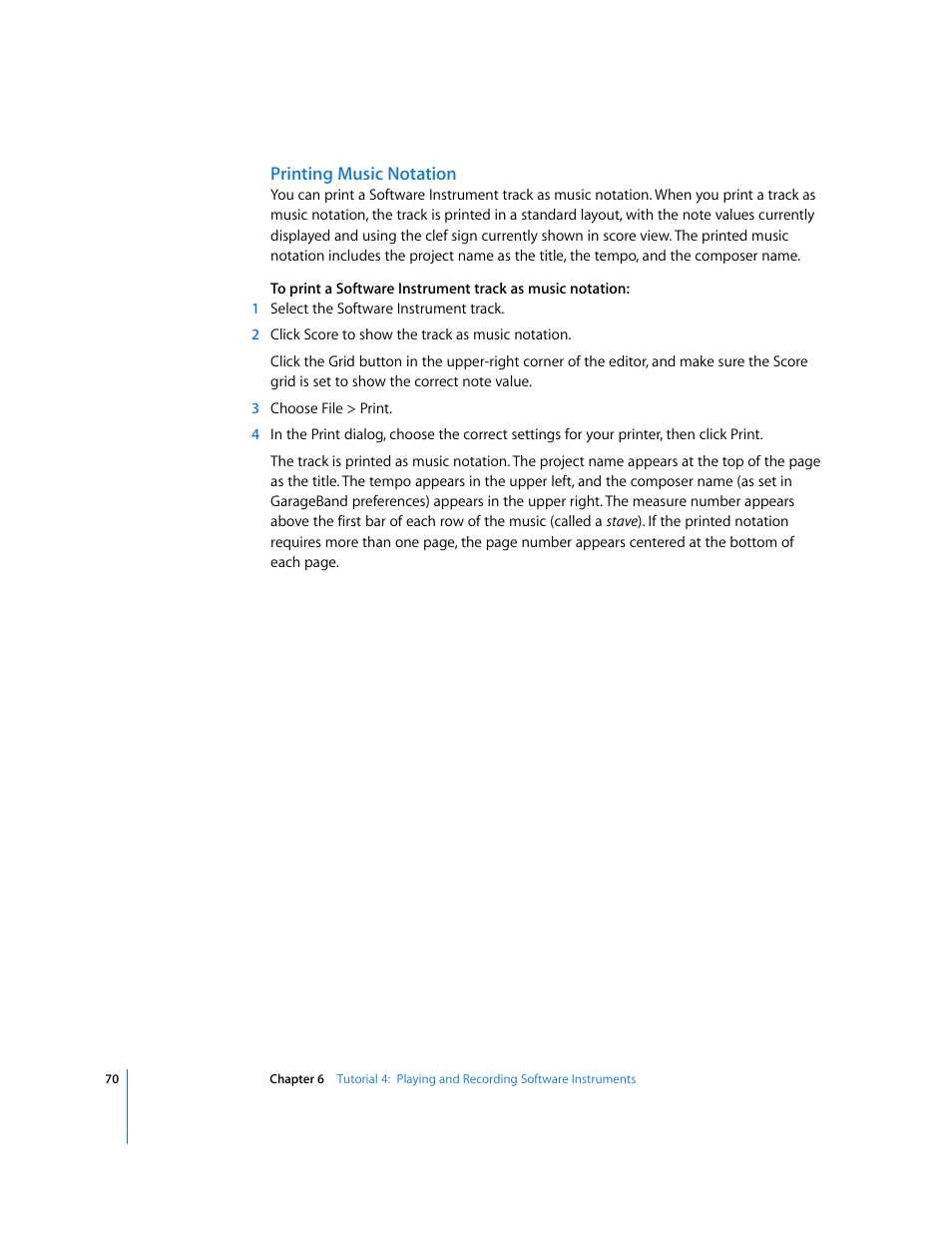 Apple GarageBand '09 User Manual | Page 70 / 122