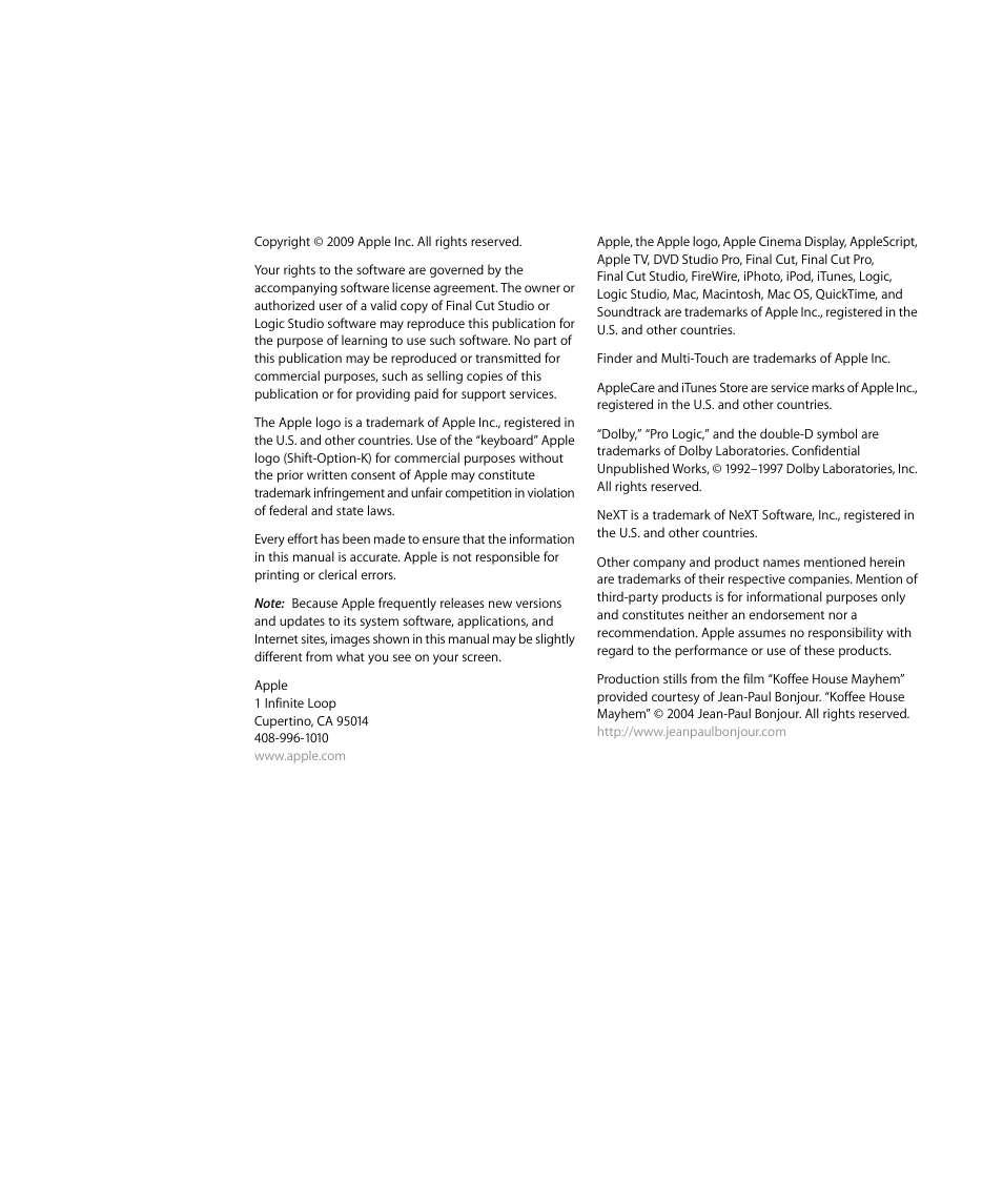 Apple Soundtrack Pro 3 User Manual | Page 2 / 542