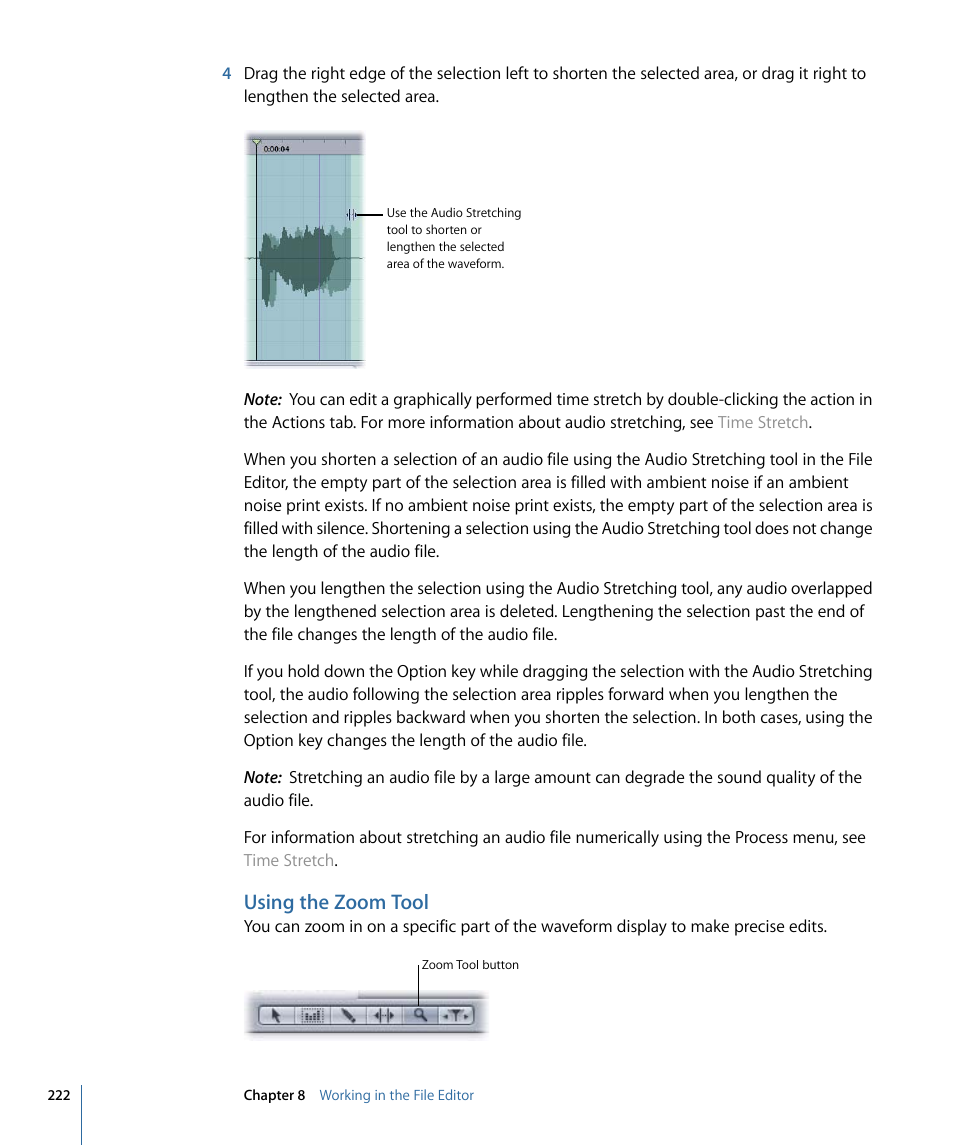 Using the zoom tool | Apple Soundtrack Pro 3 User Manual | Page 222 / 542