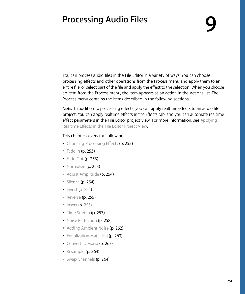 Processing audio files | Apple Soundtrack Pro 3 User Manual | Page 251 / 542