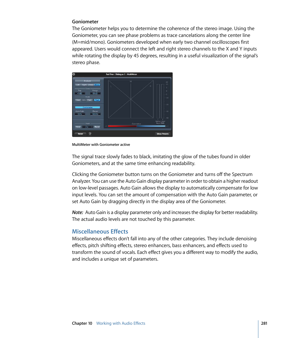 Miscellaneous effects | Apple Soundtrack Pro 3 User Manual | Page 281 / 542