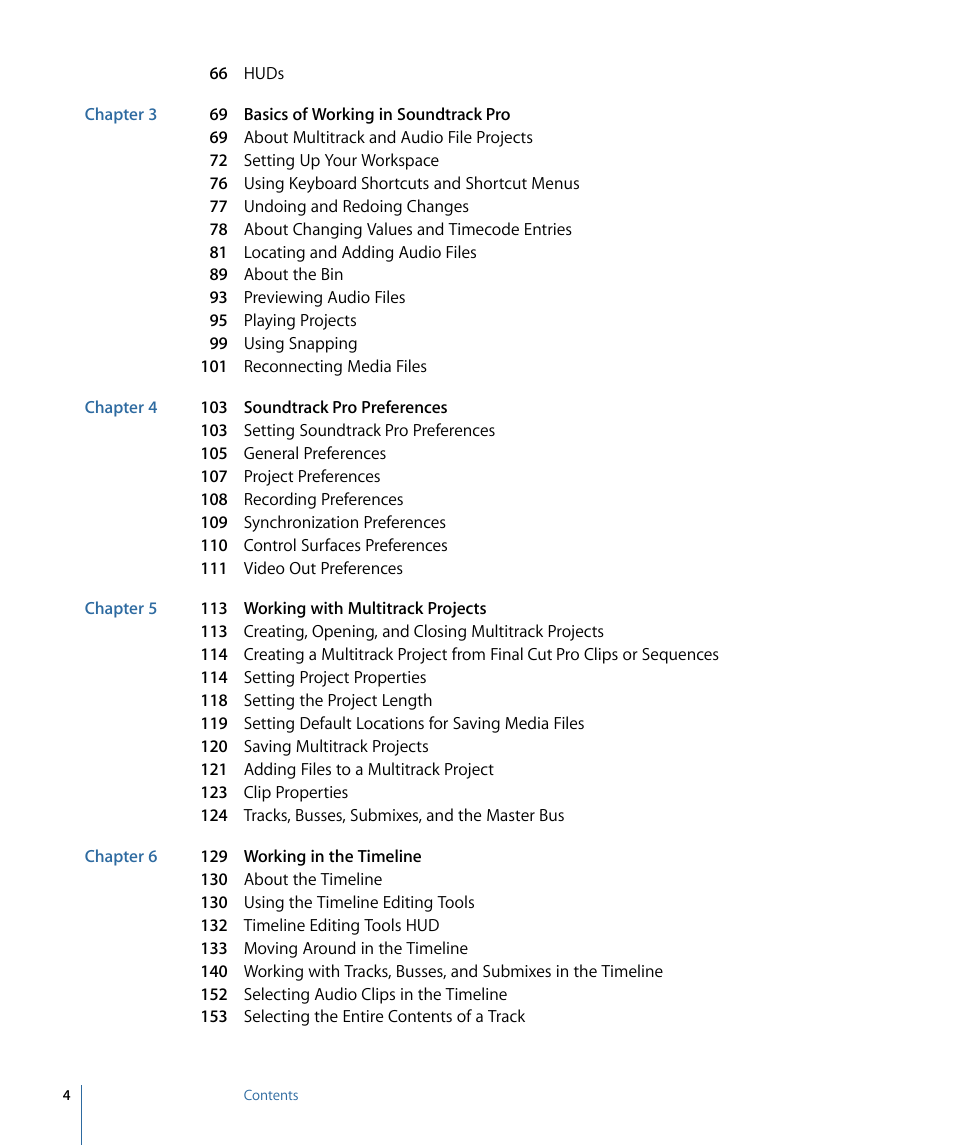 Apple Soundtrack Pro 3 User Manual | Page 4 / 542