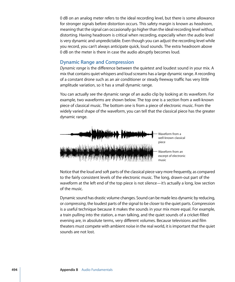 Dynamic range and compression | Apple Soundtrack Pro 3 User Manual | Page 494 / 542