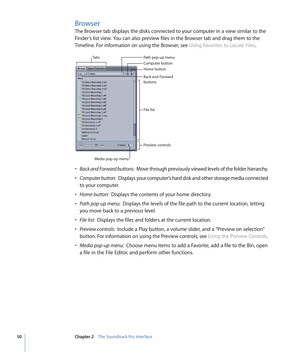 Browser | Apple Soundtrack Pro 3 User Manual | Page 50 / 542