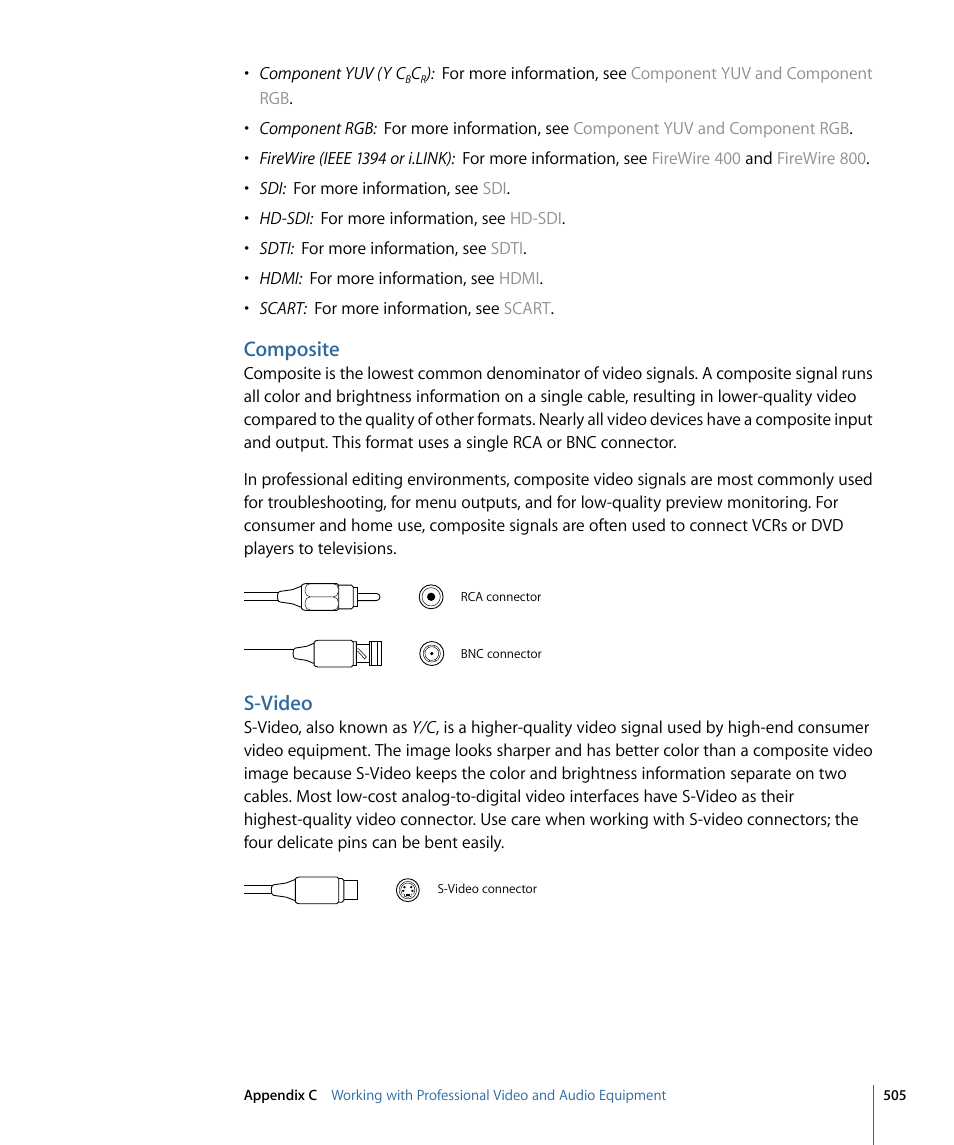 Composite, S-video | Apple Soundtrack Pro 3 User Manual | Page 505 / 542