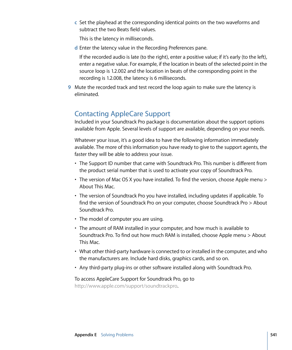 Contacting applecare support | Apple Soundtrack Pro 3 User Manual | Page 541 / 542