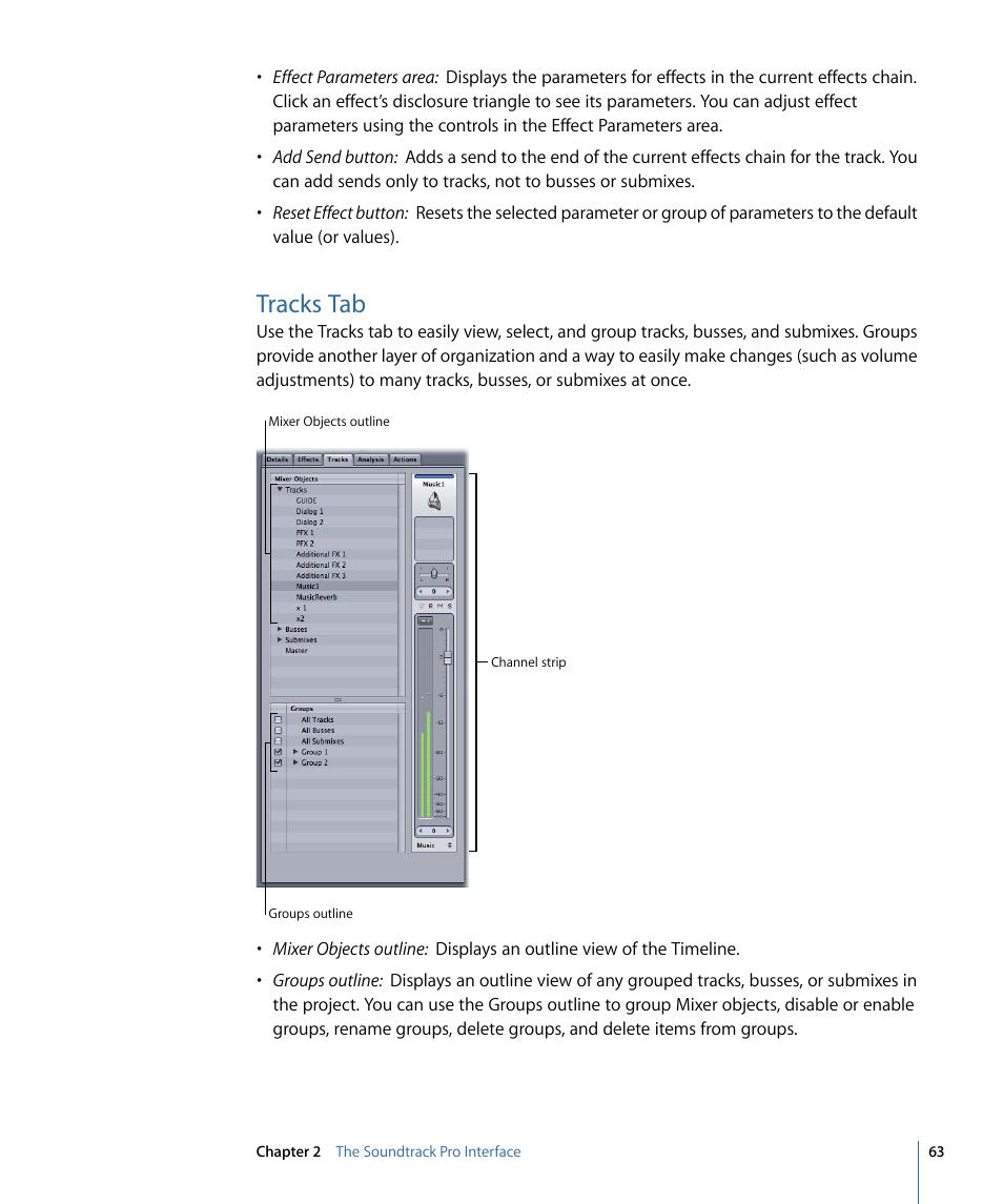 Tracks tab | Apple Soundtrack Pro 3 User Manual | Page 63 / 542