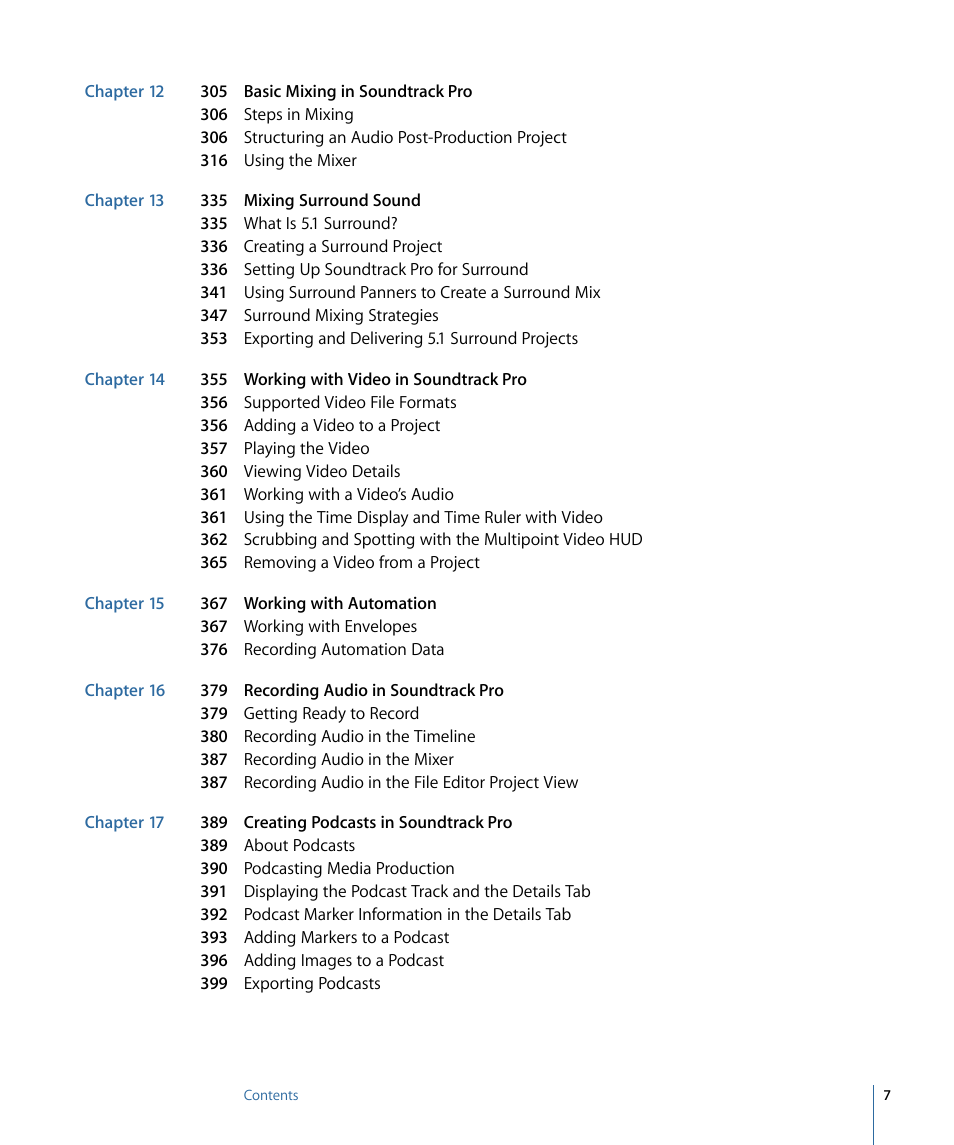 Apple Soundtrack Pro 3 User Manual | Page 7 / 542