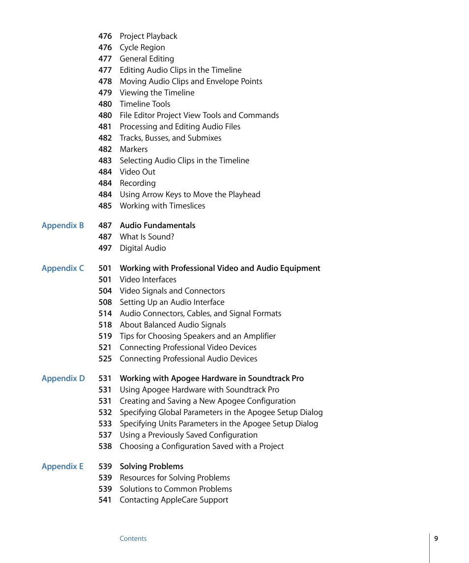 Apple Soundtrack Pro 3 User Manual | Page 9 / 542