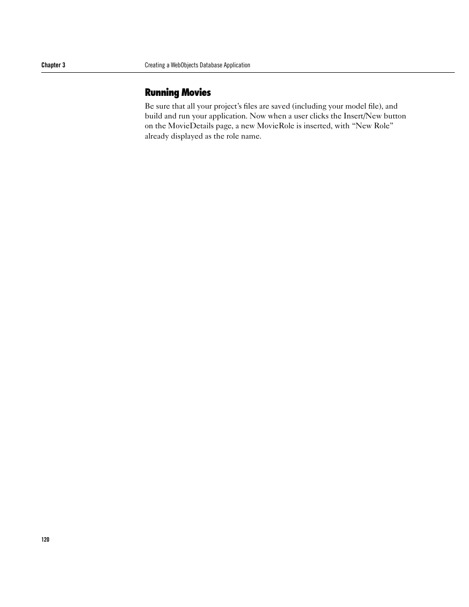 Running movies, Running movies 120 | Apple WebObjects 3.5 User Manual | Page 120 / 120