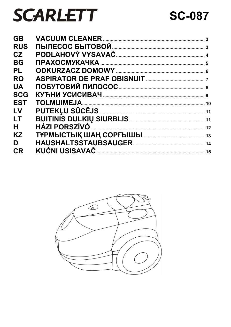 Scarlett SC-087 User Manual | 16 pages