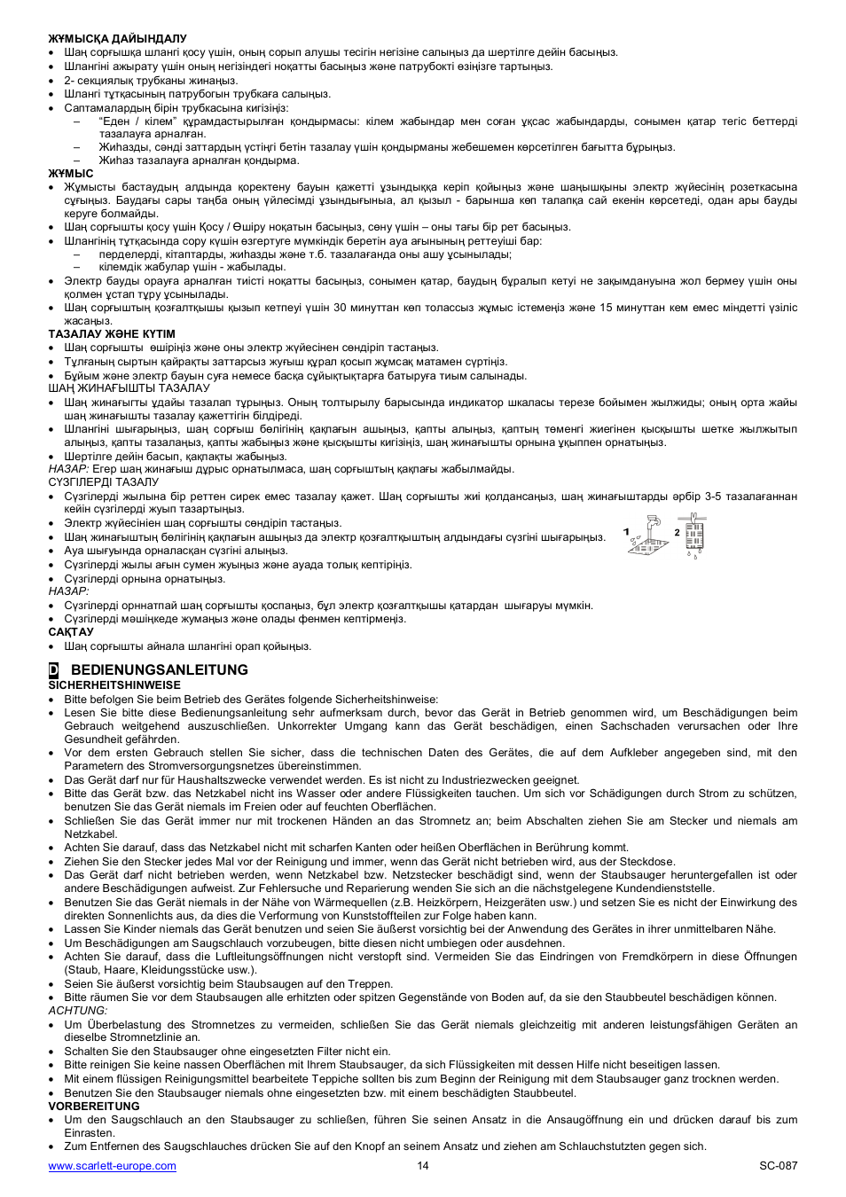 Dbedienungsanleitung | Scarlett SC-087 User Manual | Page 14 / 16