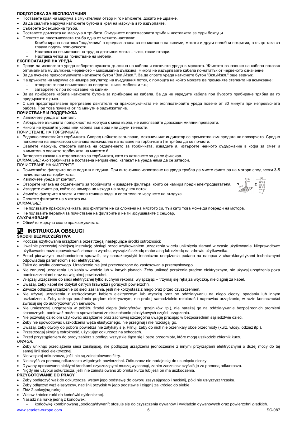 Pl instrukcja obs ugi | Scarlett SC-087 User Manual | Page 6 / 16