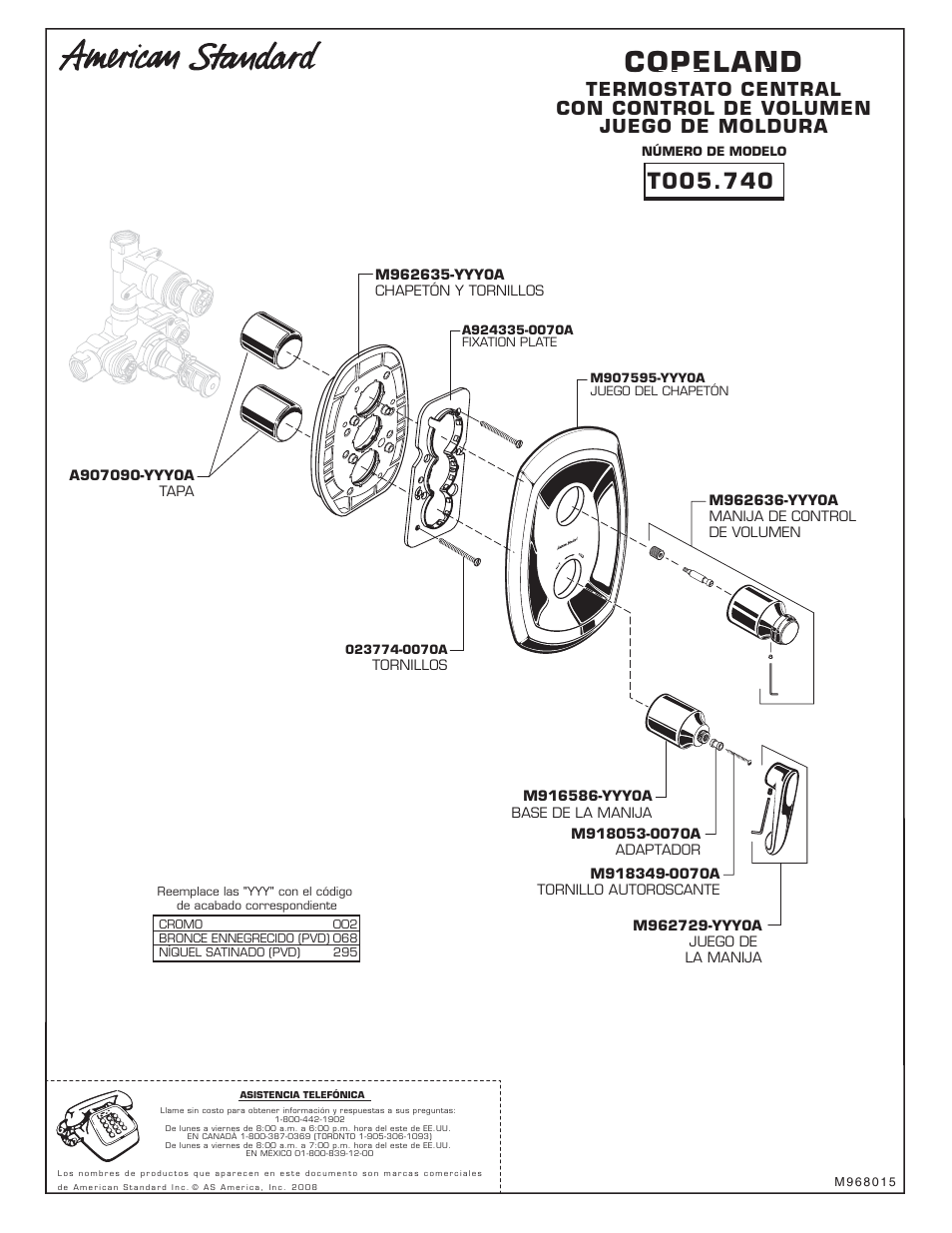 Copeland | American Standard Copeland T005740 User Manual | Page 12 / 12