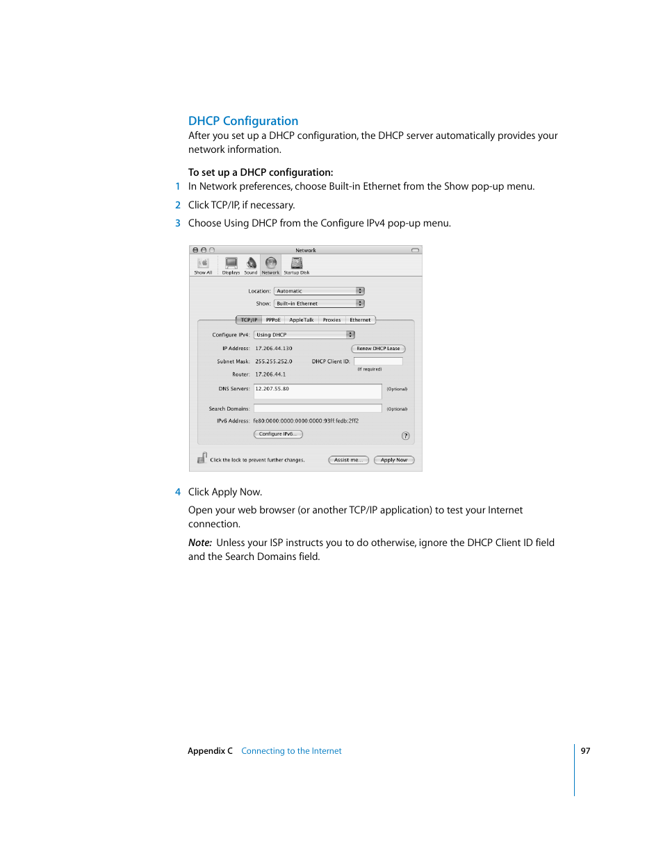 Dhcp configuration | Apple Power Mac G5 (Late 2004) User Manual | Page 97 / 112