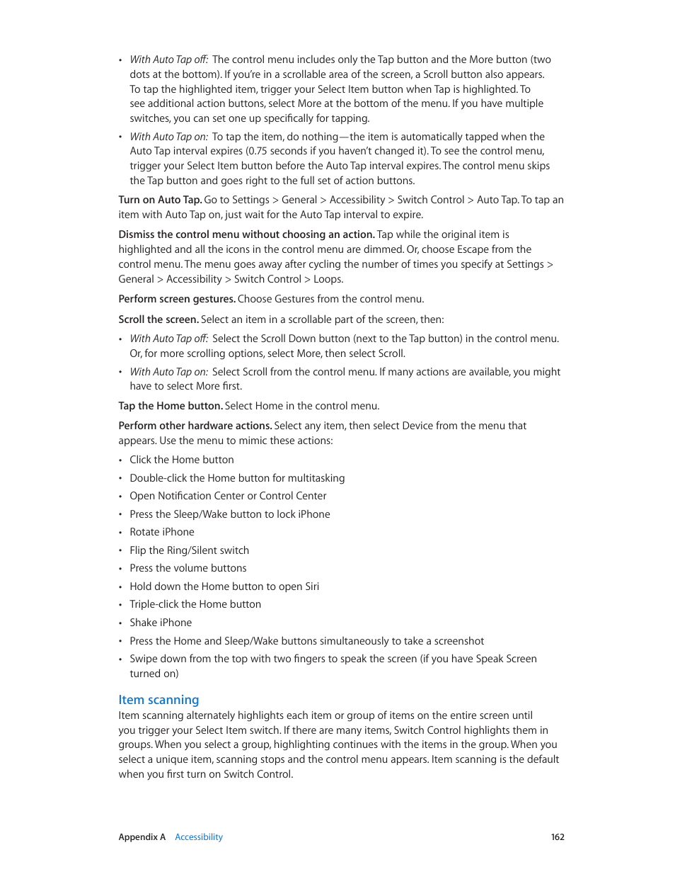 Item scanning | Apple iPhone iOS 8.1 User Manual | Page 162 / 184