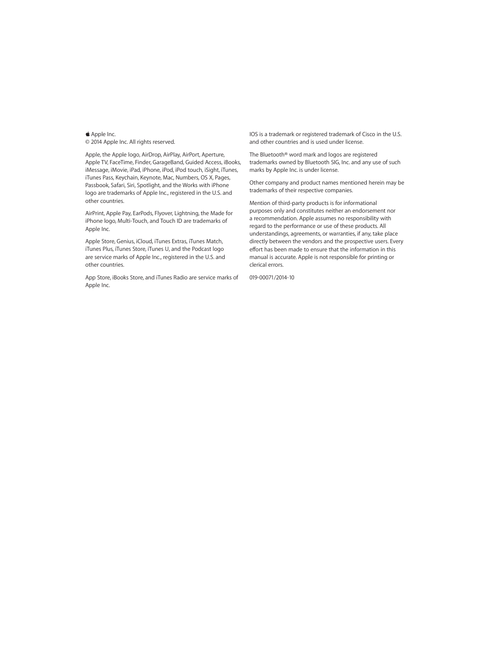 Apple iPhone iOS 8.1 User Manual | Page 184 / 184