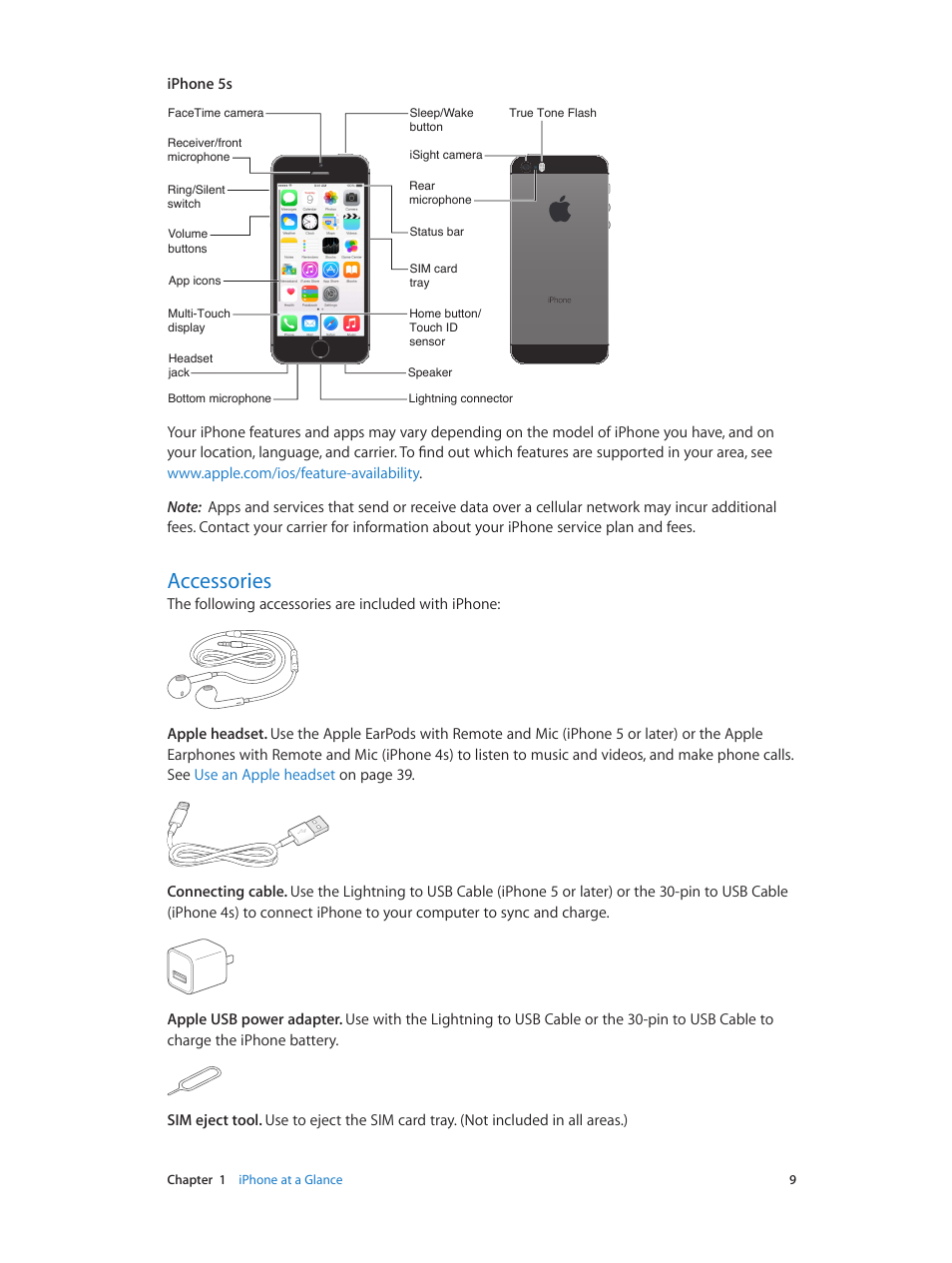 Accessories | Apple iPhone iOS 8.1 User Manual | Page 9 / 184