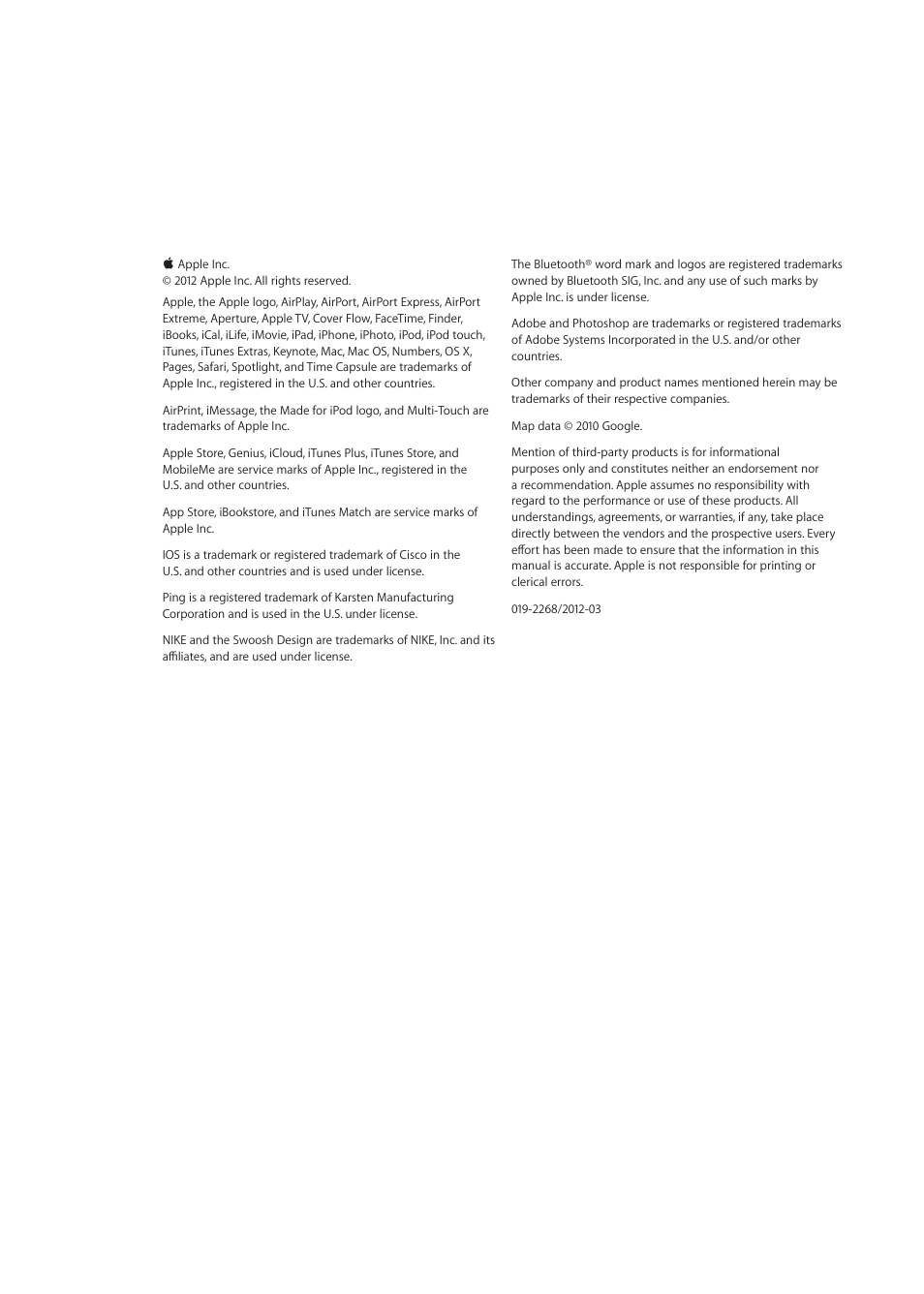 Apple iPod touch iOS 5.1 User Manual | Page 141 / 141