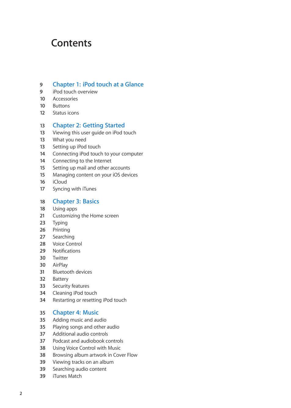 Apple iPod touch iOS 5.1 User Manual | Page 2 / 141