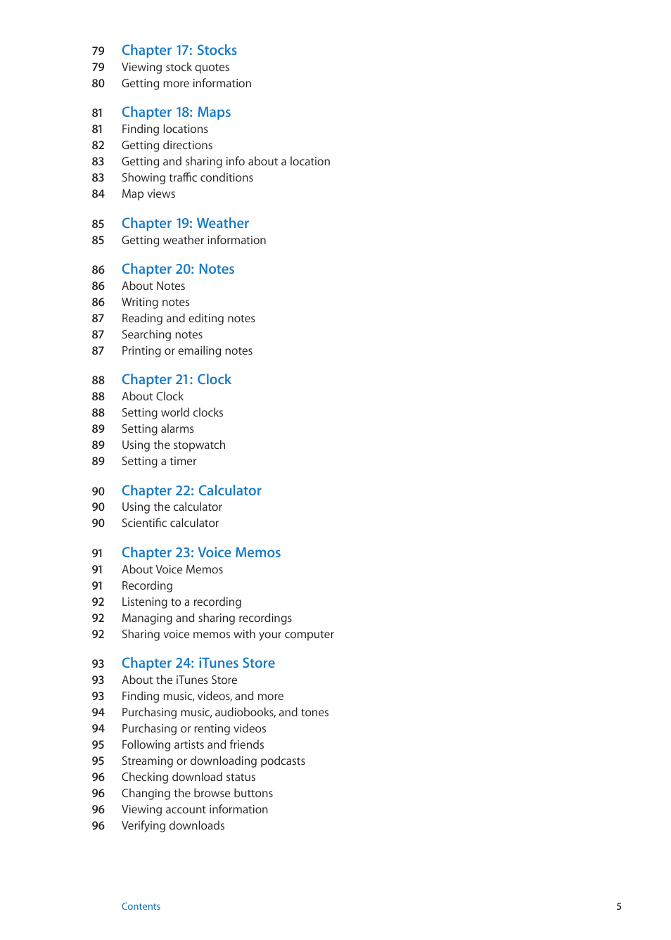 Apple iPod touch iOS 5.1 User Manual | Page 5 / 141