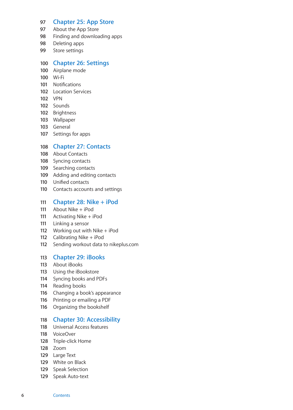 Apple iPod touch iOS 5.1 User Manual | Page 6 / 141