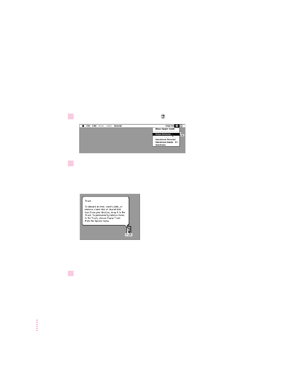 Identifying objects on the screen | Apple Power Macintosh 5200/75 LC User Manual | Page 34 / 124