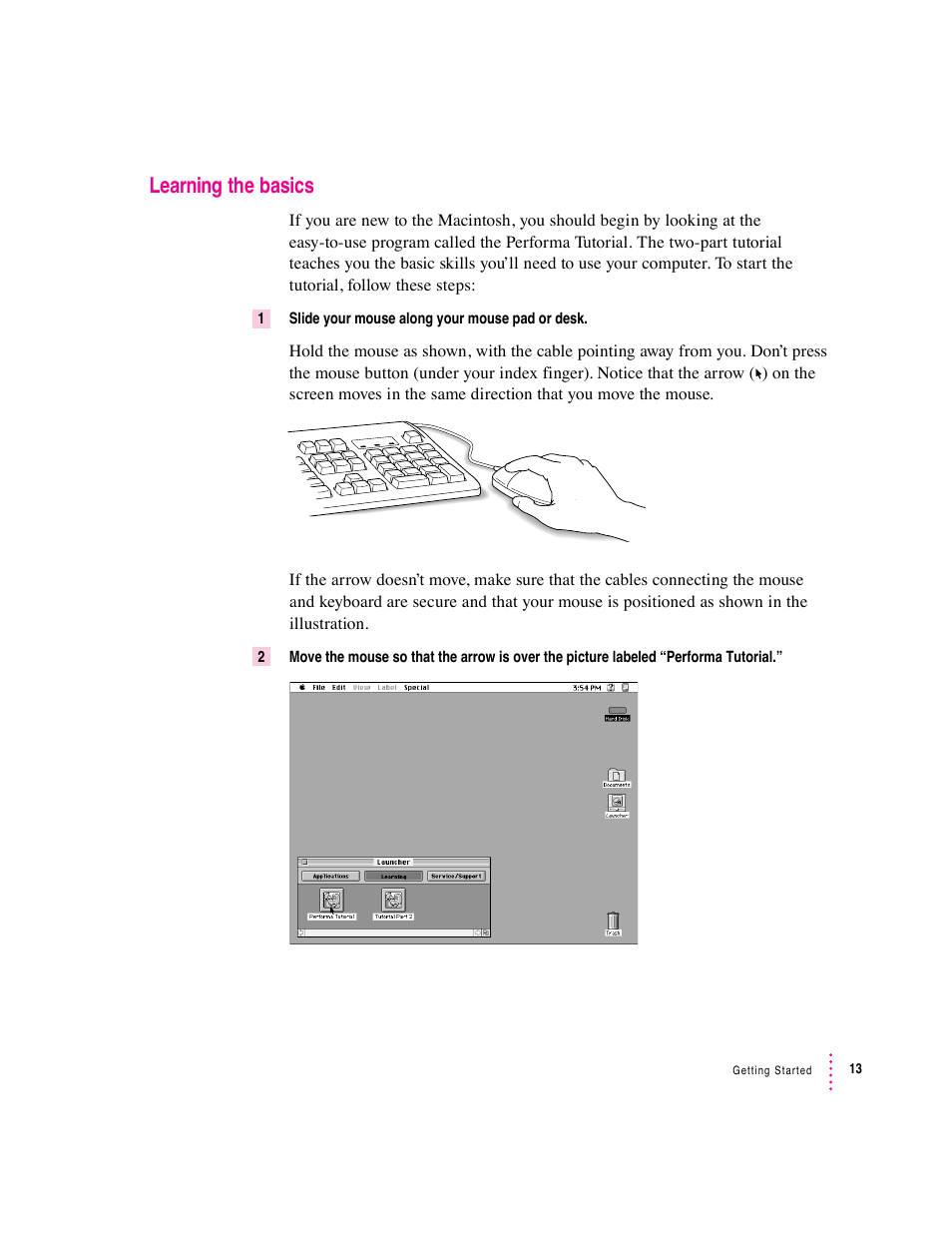 Learning the basics | Apple Macintosh Performa 600 Series User Manual | Page 21 / 122