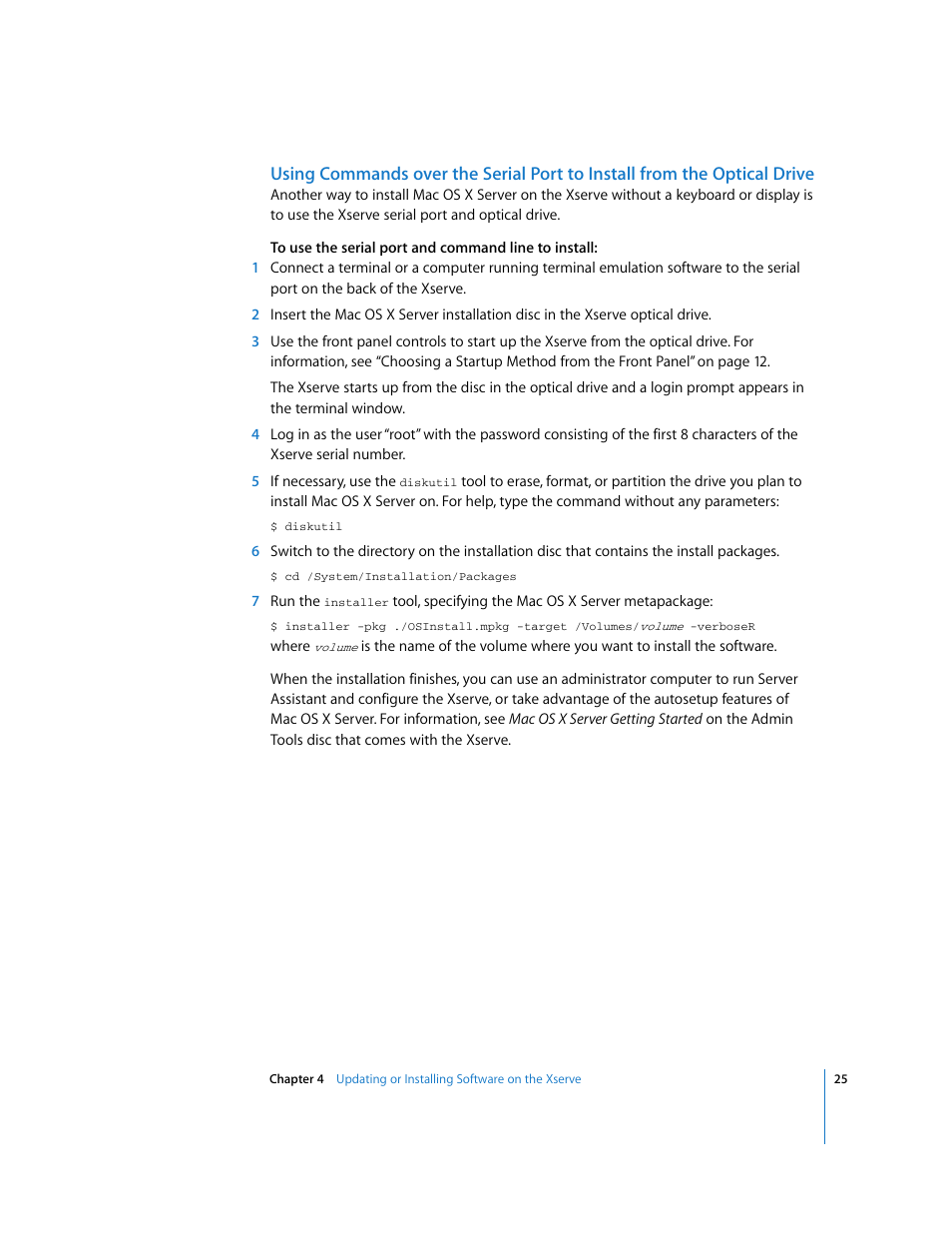 Apple Xserve Intel (Late 2006) User Manual | Page 25 / 29