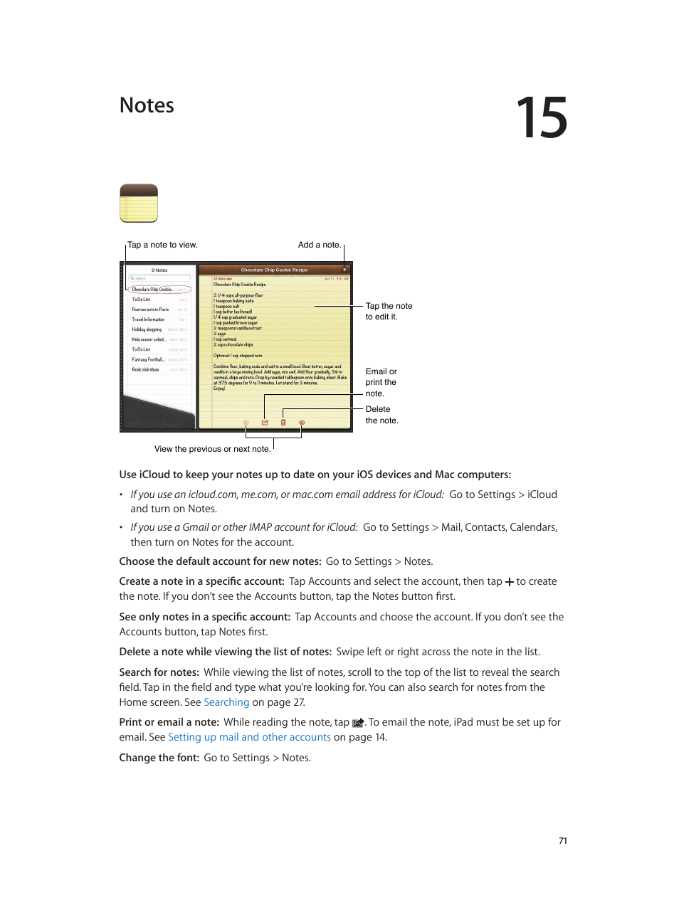 Chapter 15: notes | Apple iPad iOS 6.1 User Manual | Page 71 / 137