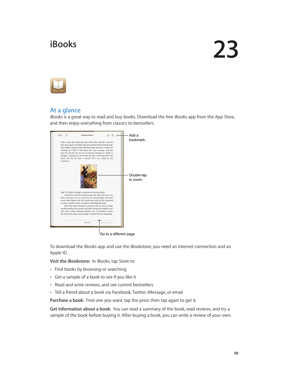 Chapter 23: ibooks, At a glance, 88 at a glance | Ibooks | Apple iPad iOS 6.1 User Manual | Page 88 / 137