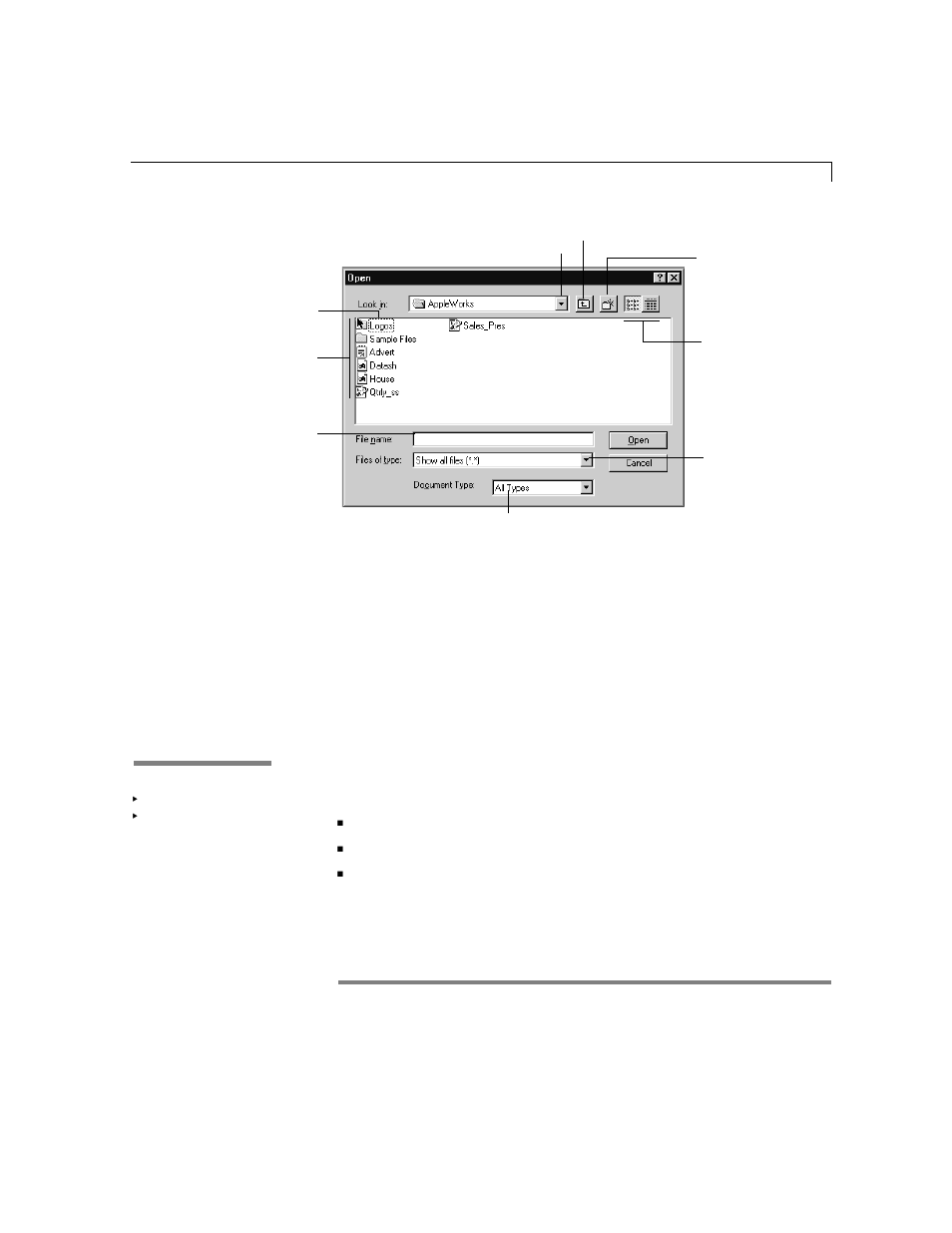 Finding documents, Linking to other documents | Apple AppleWorks 5 : Windows 95/NT 4.0 User Manual | Page 35 / 267