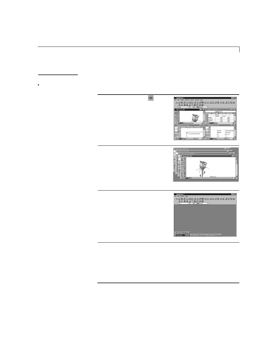 Arranging windows | Apple AppleWorks 5 : Windows 95/NT 4.0 User Manual | Page 45 / 267