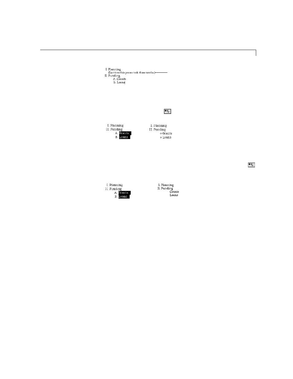 Modifying and removing outline labels | Apple AppleWorks 5 : Windows 95/NT 4.0 User Manual | Page 79 / 267