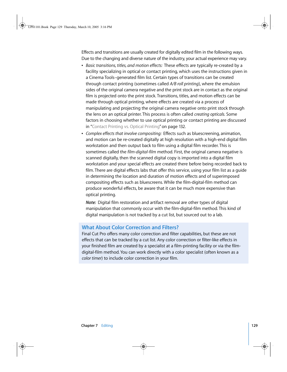 What about color correction and filters | Apple Cinema Tools 3 User Manual | Page 129 / 235