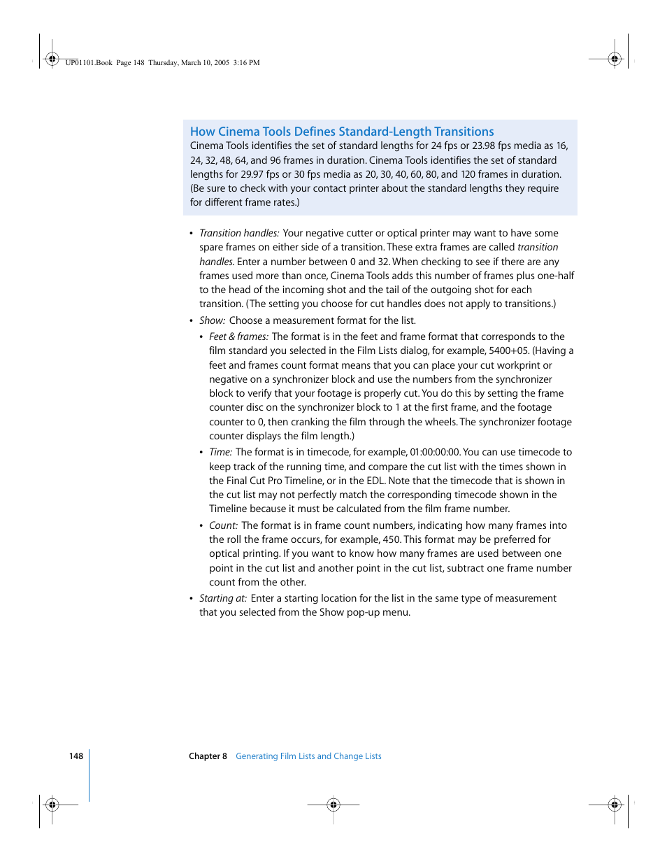 Apple Cinema Tools 3 User Manual | Page 148 / 235