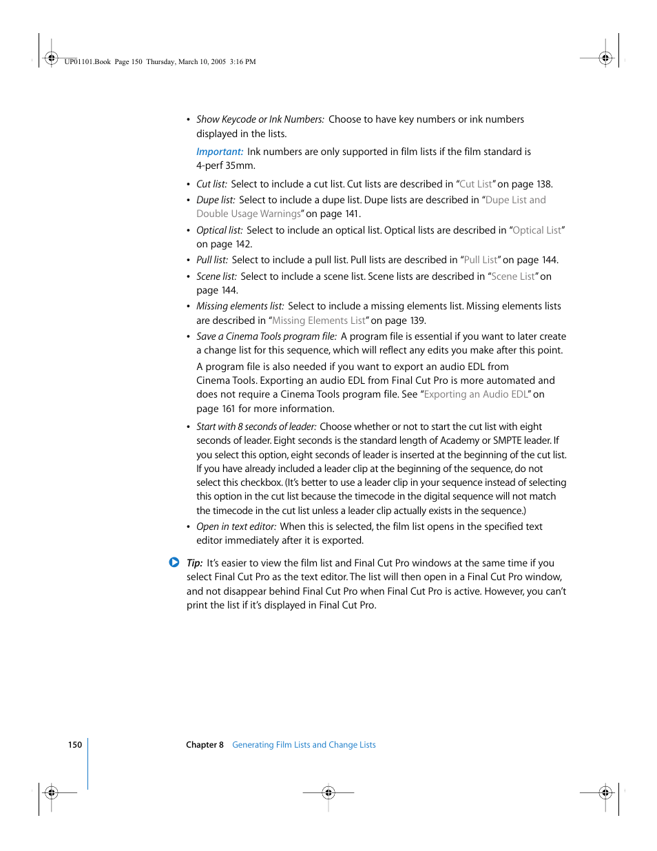 Apple Cinema Tools 3 User Manual | Page 150 / 235