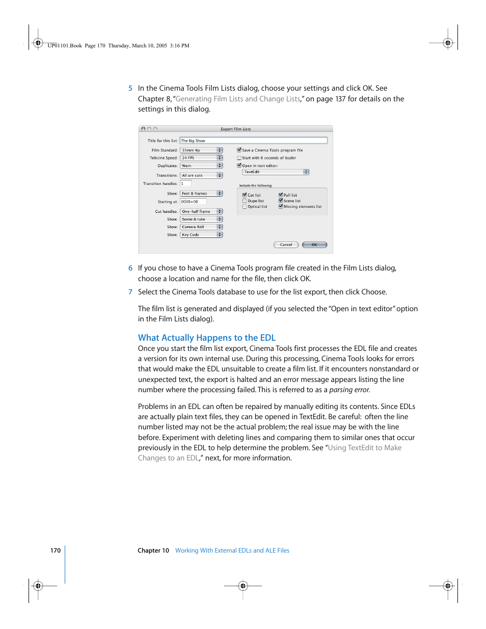 What actually happens to the edl, What, Actually happens to the edl | Apple Cinema Tools 3 User Manual | Page 170 / 235