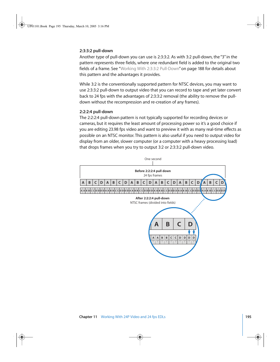 3:3:2 pull-down, Ab c d | Apple Cinema Tools 3 User Manual | Page 195 / 235