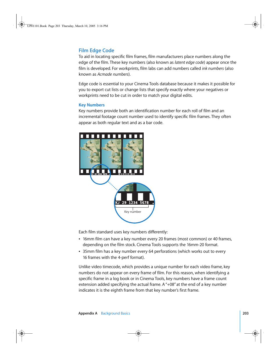 Film edge code | Apple Cinema Tools 3 User Manual | Page 203 / 235