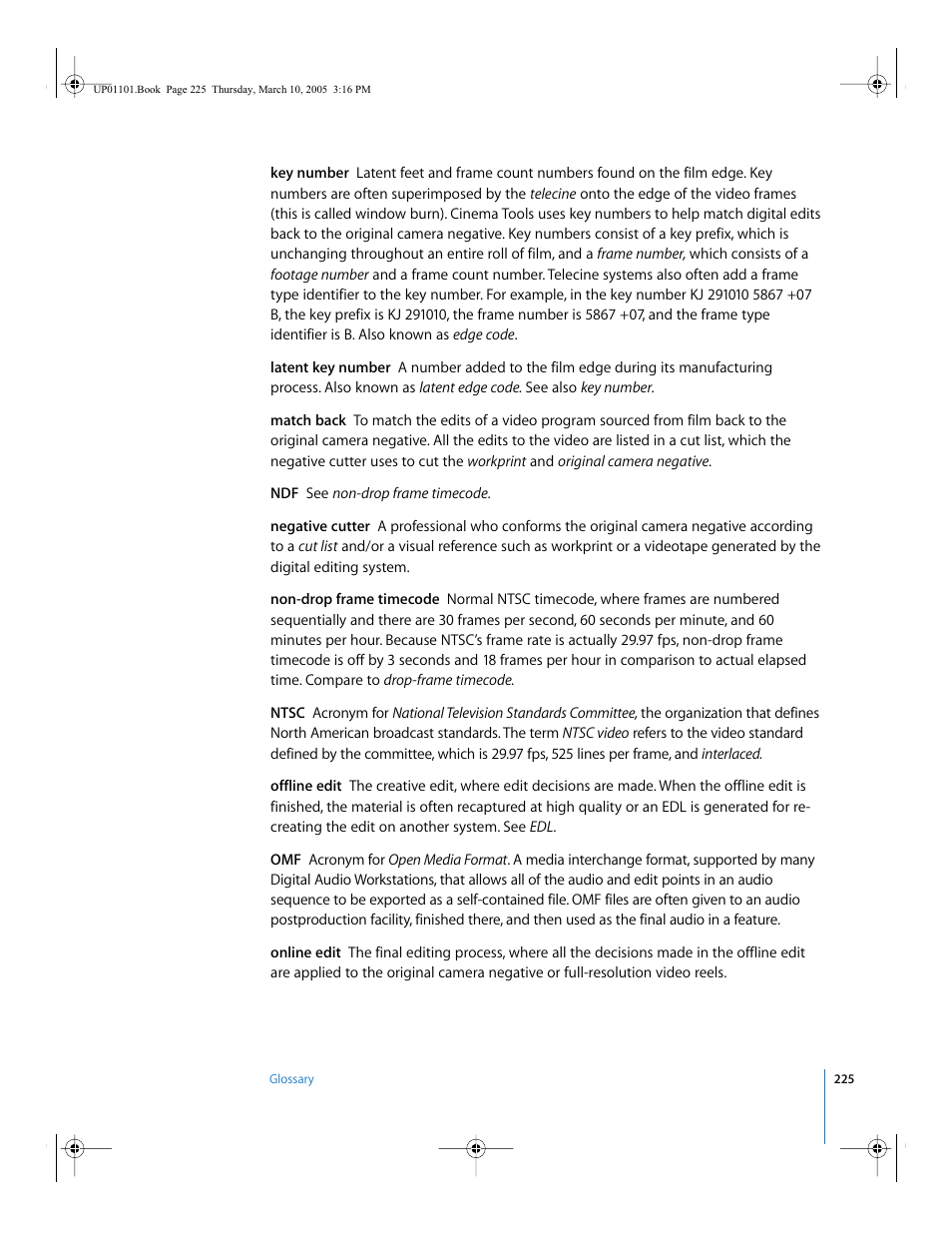 Apple Cinema Tools 3 User Manual | Page 225 / 235