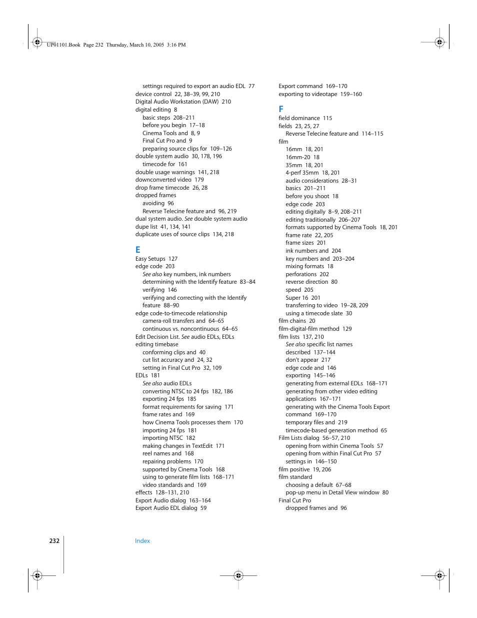 Apple Cinema Tools 3 User Manual | Page 232 / 235