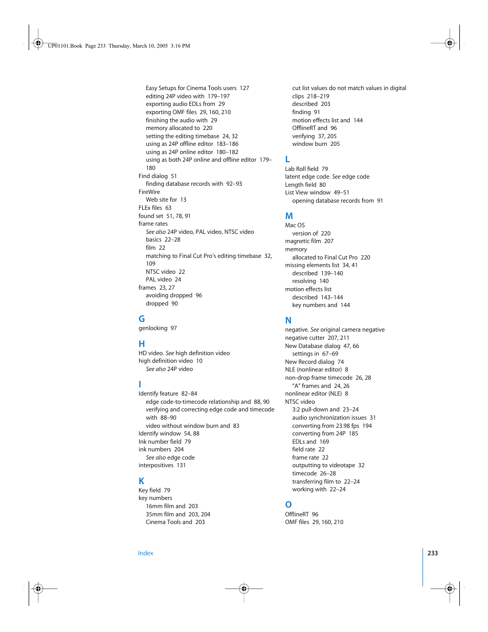 Apple Cinema Tools 3 User Manual | Page 233 / 235