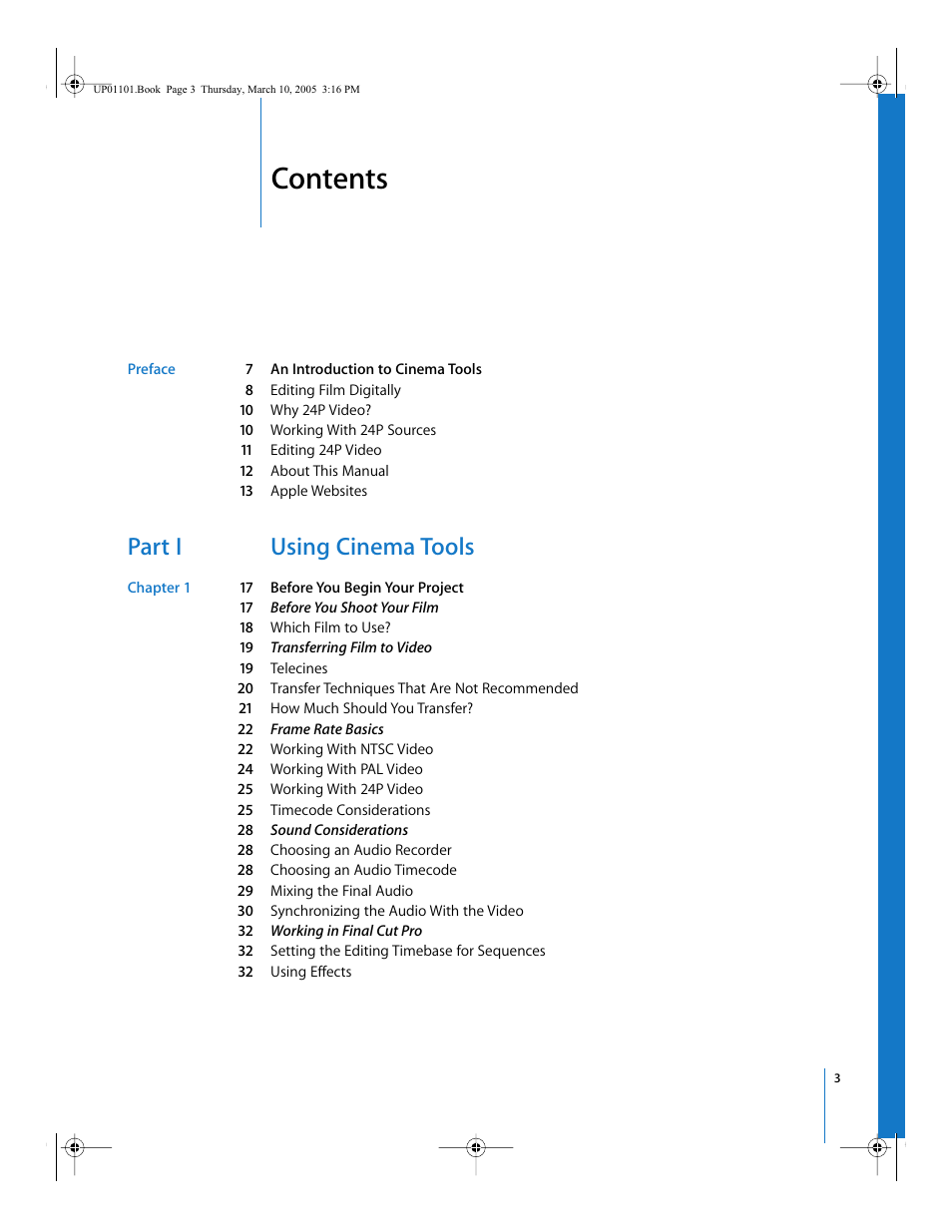 Apple Cinema Tools 3 User Manual | Page 3 / 235