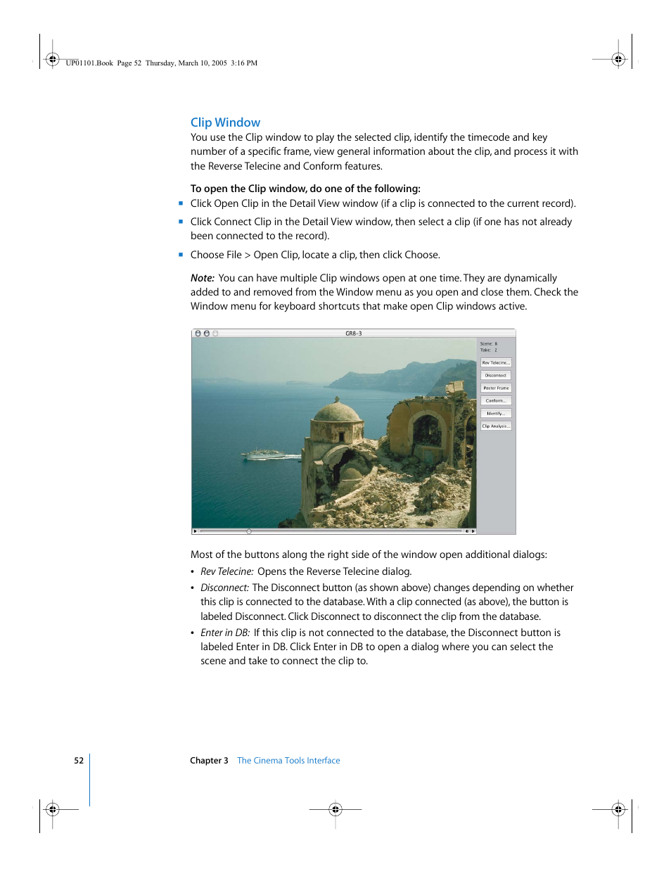 Clip window | Apple Cinema Tools 3 User Manual | Page 52 / 235