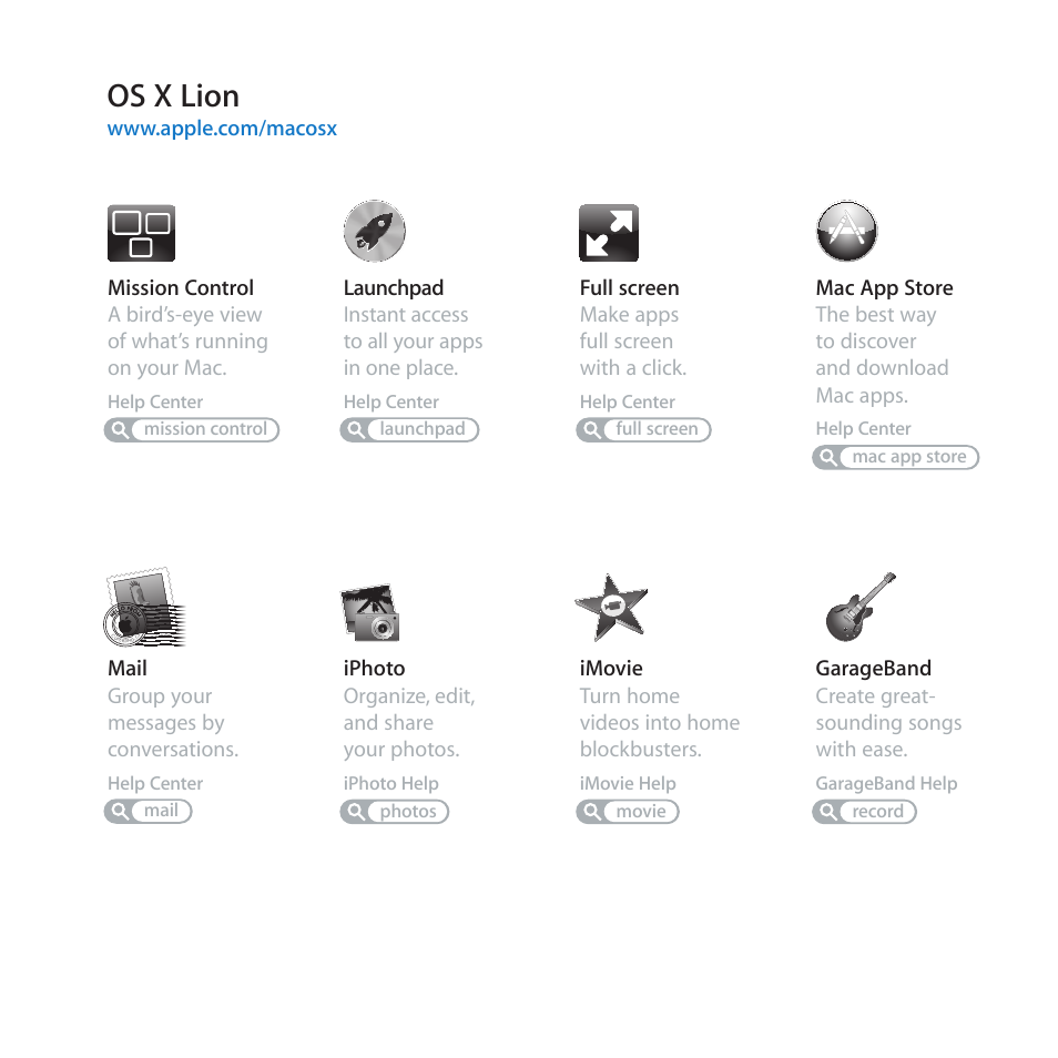 Welcome to your mac mini, Os x lion | Apple Mac mini (Mid 2011) User Manual | Page 3 / 84